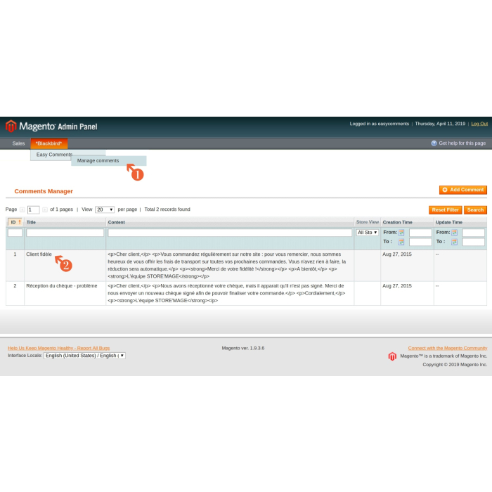 Manage comments