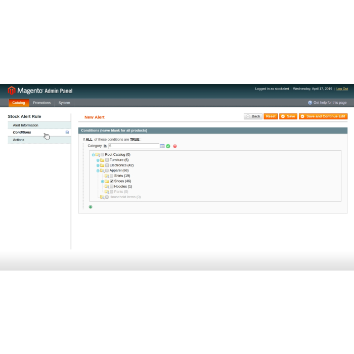 Admin Stock Alert for Magento 1