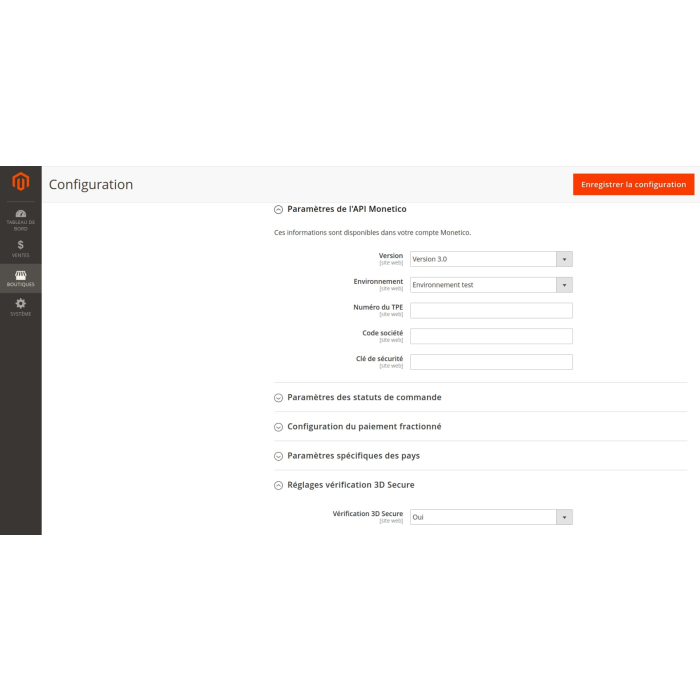 Monetico API parameters